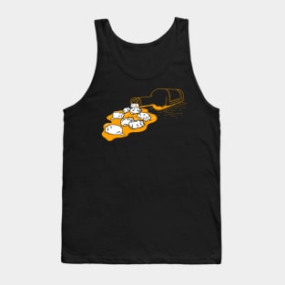 Funny Drunk Kittens Sleeping On A Beer Pool Besides A Beer Bottle Tank Top